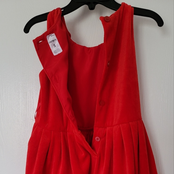 Carter's Red Velvet dress Princess A-line sleeveless 5T - Picture 6 of 12
